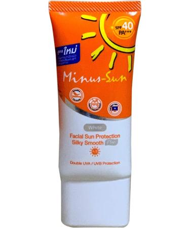 Minus-Sun SPF40 PA+++ (White) Pollution Protection Mousse 30 Gram. Facial Sun Protection Silky Smooth Plus UVA1 UVA2 and UVB Protection - Buy Online on GoSupps.com