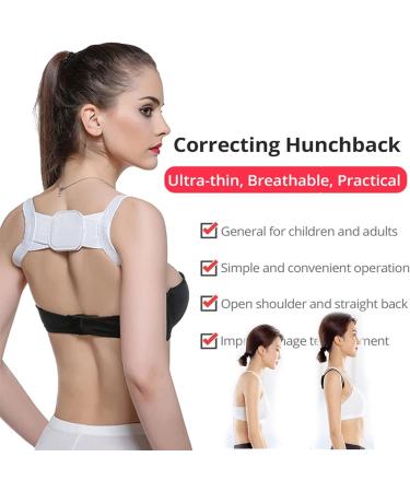 Posture Pro-Fix Neck and Shoulder Corrector Medium Black&White - Back Brace for Men, Women & Kids - Buy Online on GoSupps.com