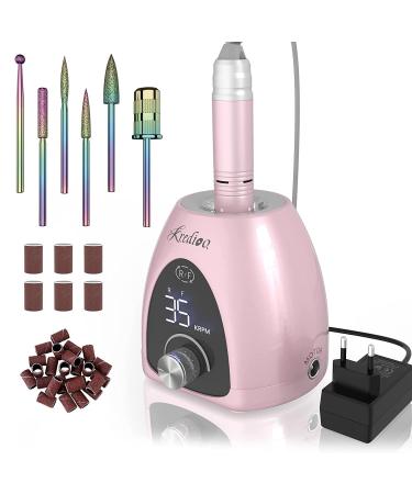 Nail milling mills for gelail 35000 rpm electrical nail cutter 6 in 1 manicure set electrically stepless speed with LED dislay for nail skin shellac acrylic gel safe for beginners professional rosagold