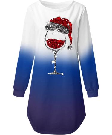 Shop Women's Long-Sleeved Christmas Shirt Dress | Off-Shoulder Autumn Tunic | Funny Reindeer Print | Perfect Party & Holiday Outfit - Buy Online on GoSupps.com
