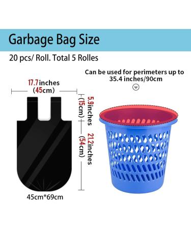 Strong Trash Bags 5 Rolls/100 Counts Garbage Bags for Office Kitchen Bathroom Waste Bin Colorful Portable Small Rubbish Bags Wastebasket Bags - Buy Online on GoSupps.com