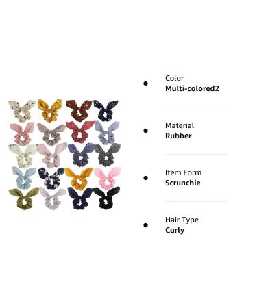 ACO-UINT 20 Pack Adorable Chiffon Bow Hair Scrunchies for Women - Elastic Bulk Scrunchies Hair Accessories for Girls - Multi-Colored - Buy Online on GoSupps.com