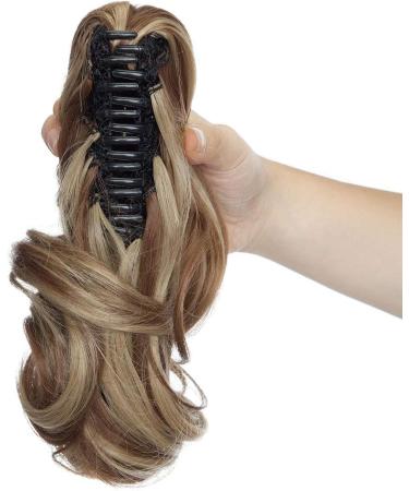 S-noilite Clip in Ponytail Extension Curly Hairpiece - Light Brown & Ash Blonde 12 Inch - 110g - Buy Online on GoSupps.com