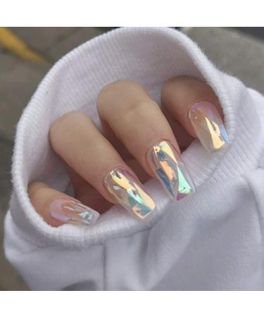 Brishow Artificial False Nails - Long Acrylic Full Cover Stick-On Nails - 24 Piece Set for Women & Girls - Perfect for International Shipping - Buy Online on GoSupps.com