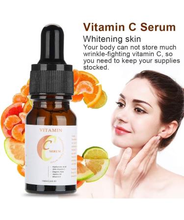 Natudeco 10ml Vitamin C Serum Whitening Face Essence Moisturizing Serum Skin Care Treatment for Facial Firming Hydrating Whitening Skin Dark Spot Remover - Buy Online on GoSupps.com
