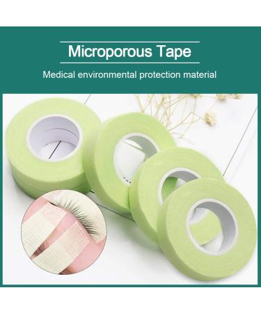 Lorvain Eyelash Tape Green Pink - 6 Rolls Micropore Fabric Adhesive for Eyelash Extensions, 1/2'' x 10 Yards, Breathable - Pack of 1 - Buy Online on GoSupps.com