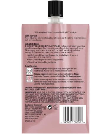 Biore Rose Quartz and Charcoal Stress Relief Clay Mask 50 ml - Buy Online on GoSupps.com