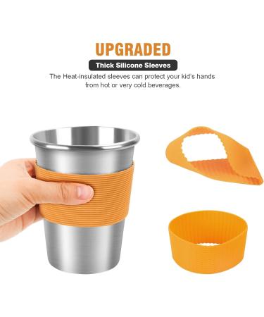 Yummy Sam Kids Stainless Steel Cups with Silicone Straws and Spill-proof Lids - 5 Pack 12oz Toddler Tumblers with Heat-insulated Sleeves - Buy Online on GoSupps.com