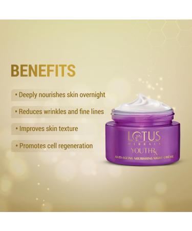 Lotus Herbals Youth Gineplex Anti-Ageing Night Cream 50 gm - Nourishing Formula for Youthful Skin | Shop Internationally - Buy Online on GoSupps.com