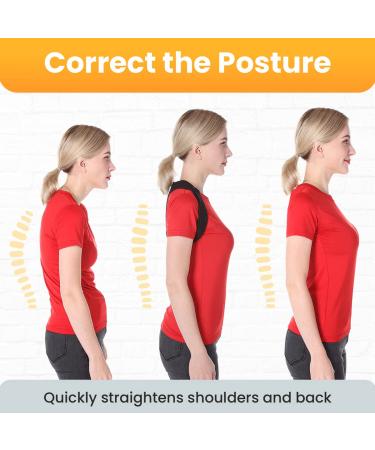 HALLWAY STORIES Back Brace Posture Corrector for Women and Men | Adjustable Upper Back Straightener & Shoulder Brace | Neck Pain Relief (25-50 ) - Buy Online on GoSupps.com