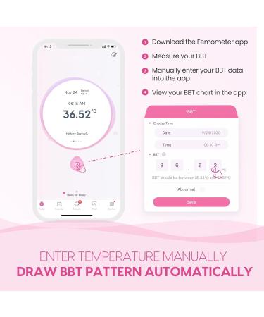 Femometer Vinca Lite Basal Thermometer - Digital Fertility Monitor for Ovulation Cycle Control | Pink - Buy Online on GoSupps.com