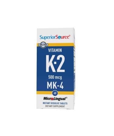 Superior Source Vitamin K-2 500 mcg 60 MicroLingual Instant Dissolve Tablets - Buy Online on GoSupps.com