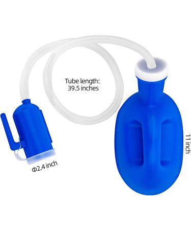 SMAZINSTAR Portable Urinal for Men | 2000ml Spill Proof Anti-Overflow Reusable Male Pee Bottle with Long Tube and Lid for Camping | Blue - Buy Online on GoSupps.com