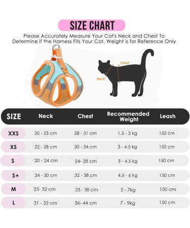 Eyein Cat Harness and Lead Set for Walking - Adjustable Escape Proof Kitten Vest Harness with Reflective Strip - Green & Orange - Medium Size - Buy Online on GoSupps.com