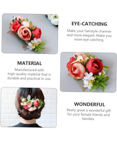 DOITOOL 1pc Wedding Hair Accessories Hair Accessories for Bride Hair Jewels for Women Floral Hair Clip Decor Hair Comb for Bride Bud Seaside Simulated Leaves Artificial Flower - Buy Online on GoSupps.com