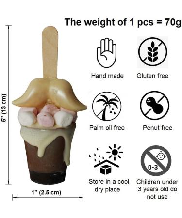 Set of 3 Belgian Hot Chocolate Stirrers Spoons Sticks with Mustache Individually Wrapped HandMade - Buy Online on GoSupps.com