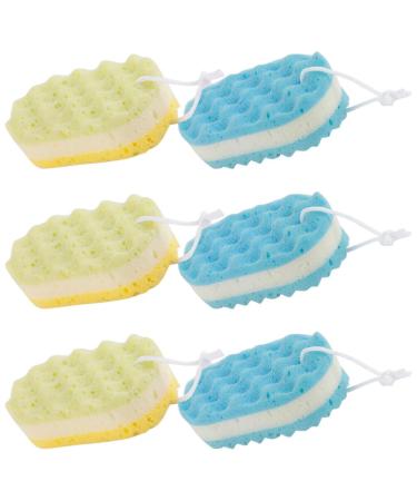 Beaupretty 6 Pack Bath Sponge Body Wash Sponges Cleaning Shower Sponges Body Loofah Sponge Loofah Body Scrubbers for Women Men Kids