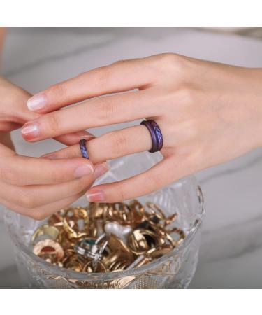 Egnaro Silicone Braided Stackable Rings for Women - Breathable and Unique Design Wedding Bands - A-Galaxy 9 (18.9mm) - Buy Online on GoSupps.com