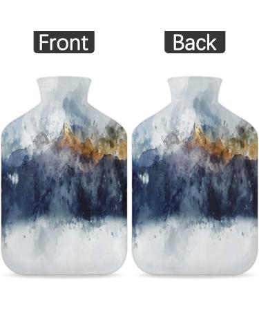 Cozy Modern Art Mountain Hot Water Bottle | 2L Fluffy Cover for Pain Relief & Comfort - Buy Online on GoSupps.com