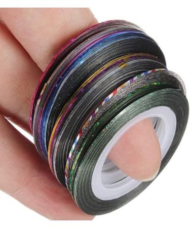 Flashing Tape Colorful Tape 30 Colors Nail Striping Tape Line Mixed Colors Nail Art Decoration Manicure DIY Nail Tip Tool for Girls Women Colored Tape Metal Tape - Buy Online on GoSupps.com