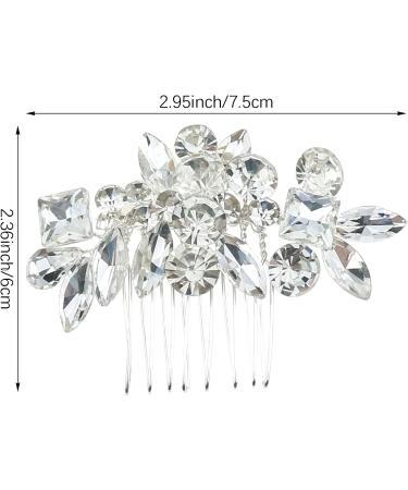 DonLeeving Bride Wedding Crystal Hair Bridal Flower Side Hair Clip Rhinestone Bridal Comb Barrette Handmade Flower Hair Clip Head Pieces Bridal Headpiece Wedding Accessories for Women and Girls - Buy Online on GoSupps.com