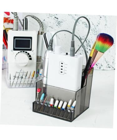 minkissy 1PC Nail Art Storage Box shelving brackets makeup brush holder makeup brush cup Nail Drill Bit Display Stand makeup brush stand Make Up Organizer desk stand perfume Acrylic 10.5x10.3cm Black - Buy Online on GoSupps.com