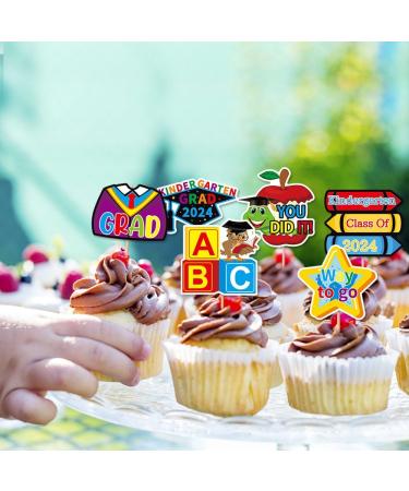 24Pcs Kindergarten Graduation Cupcake Toppers Kindergarten Graduation Cupcake Picks for Kindergarten Graduation Party Decorations - Buy Online on GoSupps.com