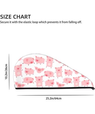 Premium Hair Towel Wrap - Quick Drying Turban with Button for Effortless Hair Care | Kawaii Pigs Design - Buy Online on GoSupps.com