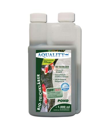 Aquality Gartenteich Bio -pond clarifier 3in1 (clear of the pond - sustainably crystal -clear water removes significantly cloudiness in the pond + free clear water filter fleece) content: 1 liter