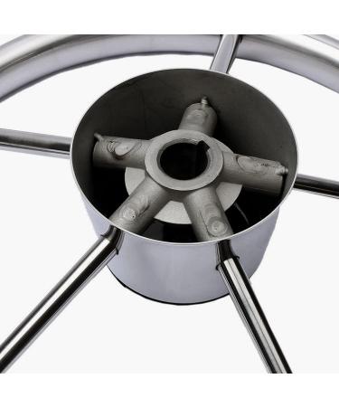 13-1/2 Stainless Steel 5 Spoke Boat Steering Wheel - Knurled Destroyer Style for Marine Yacht - Buy Online on GoSupps.com