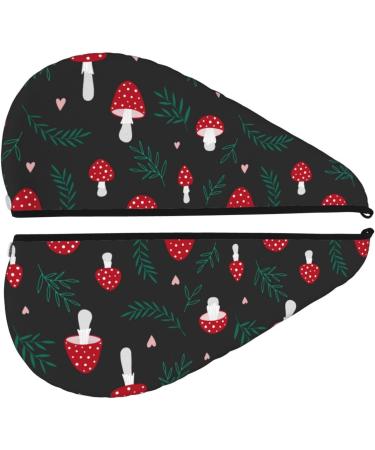 Amanita Mushroom Microfiber Hair Towel | Soft Super Absorbent Coral Velvet Wrap for Long Curly & Thick Hair | Quick Dry for Women - Buy Online on GoSupps.com