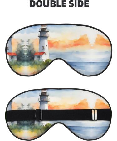 Lighthouse Print Unisex Sleep Eye Mask - Soft Comfort Eye Shade for Travel Yoga & Shift Work | International Shipping - Buy Online on GoSupps.com
