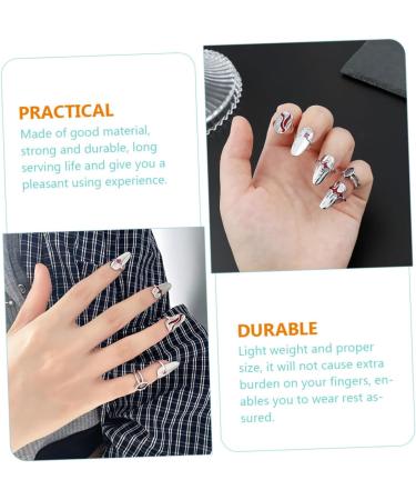 Beaupretty 1 Set Nail Ring Nail Tip Ring Finger Jewelry Ring Jewelry Ring for Finger Tip Ring Women Finger Decor Nail Decor Red Jewelry Girl Jewelry Rings Women Ring Zinc Alloy White - Buy Online on GoSupps.com