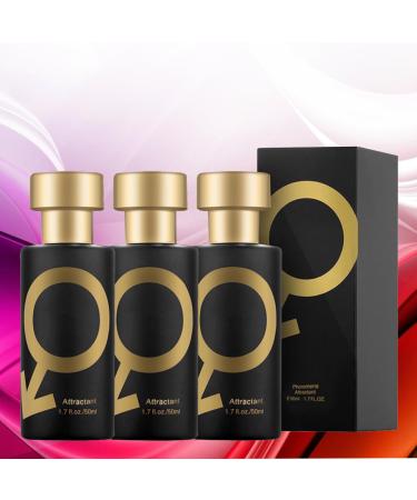Golden Perfume for Men - 50ml/Pack Romantic Glitter Perfume with Cologne Spray Long Lasting (3 PCS)