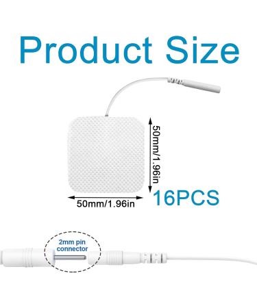 Erzkurm TENS Device Electrodes Pads - 16 Reusable 5x5 cm Adhesive Electrode Set for TENS & EMS Trainers - 2mm Plug Connection - Buy Online on GoSupps.com