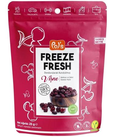  POL'S POL'S - 25g Freeze-dried sour cherries best snack on the go non-GMO gluten-free no added sugar vegan raw kosher no additives Dried Sour Cherry Dried Sour Cherries - Buy Online on GoSupps.com