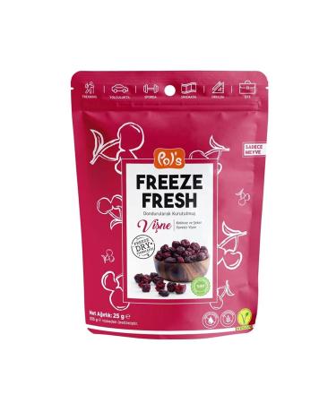 POL'S POL'S - 25g Freeze-dried sour cherries best snack on the go non-GMO gluten-free no added sugar vegan raw kosher no additives Dried Sour Cherry Dried Sour Cherries