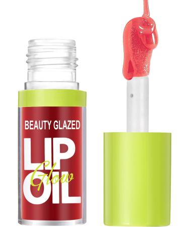 LOPHE Plumping Lip Oil Makeup Lip Gloss Crystal Jelly Lip Care Oil Long Moisturizing Lip Gloss Tinted Lip Oil Non-Sticky FInish High-Shine 12 Hours Hydrating Dark Liquid Lipsticks(Red) - Buy Online on GoSupps.com