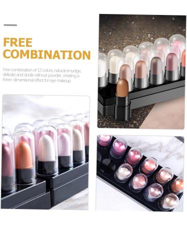 Mipcase 12pcs 12 Shadow Box Highlighters Eyeshadow Stick Silk Eye Shadow Cream Eyeshadow Girl Tool - Buy Online on GoSupps.com