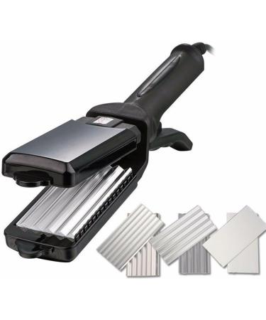 3 Plate Hair Crimper & Straightener - Titanium Flat Iron & Waver - Adjustable Temperature Curling Tool for Fluffy Waves - Buy Online on GoSupps.com
