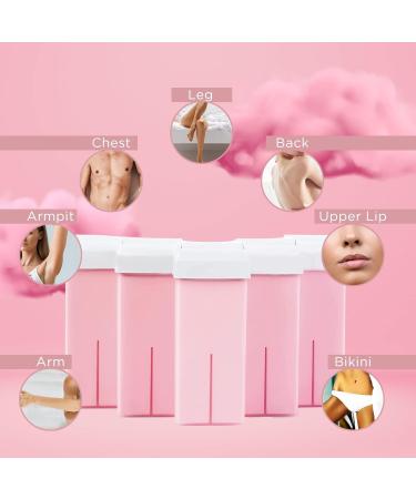 Kozmar Roll on Wax Cartridge - Hair Removal | Wax Cartridge | Wax Roll on | Depilatory Wax | Pack of 6 Refill x 100ml | Wax Cartridge Roller for Legs and Arms | For sensitive skin | Pink Powdered Titanium Pink Powdered - Buy Online on GoSupps.com