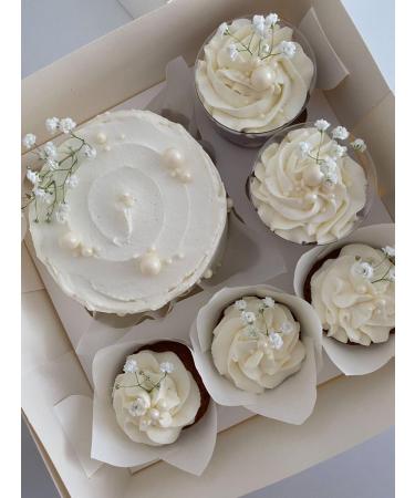 Edible White Pearl Sugar Sprinkles - 120g Cake Decoration for Weddings & Birthdays - Buy Online on GoSupps.com