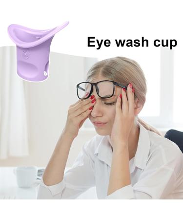 Eyewash Cups | Silicone Eye Washer Portable Cleaning Cup Soft Eye Cleaning Cup Eye Bath for Elderly Women Men Children Eye Cleansing Puchen Purple - Buy Online on GoSupps.com