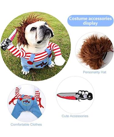 Dog Awful Costume Dog Cat Cosplay Halloween Suit Clothes Costume Funny Deadly Doll Dog Pet Costume Clothes Hats Dog Party Dress Up Accessories (Medium) - Buy Online on GoSupps.com