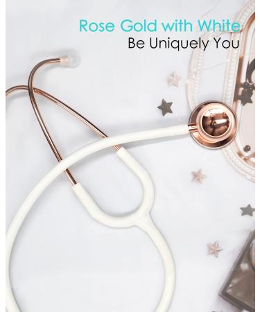 Clairre Rose Gold Stethoscope - Dual Head for Cardiology, Ideal Gift for Doctors and Nurses - Medical Diagnostic Tool for Clinical and Home Health Use - Buy Online on GoSupps.com