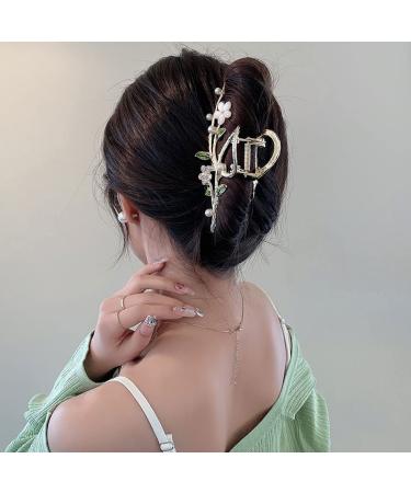 Souarts Large Gold Flowers Hair Clip - Non-Slip Metal Hair Claws for Women & Girls - Stylish Hair Accessories - Buy Online on GoSupps.com