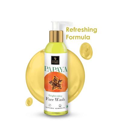 Good Vibes Papaya Face Wash | Gentle Oil Control Cleanser for Blackheads & Pores | Paraben & Mineral Oil Free | 6.76 Fl Oz - Nourishing Facial Cleanser - Buy Online on GoSupps.com