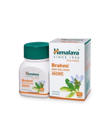 Himalaya Herbals Pure Herbs Bacopa Monnieri Herbal Food Supplement | Supports Memory Wellness Learning Concentration and Focus Supports Mental Alertness - 60 Capsules