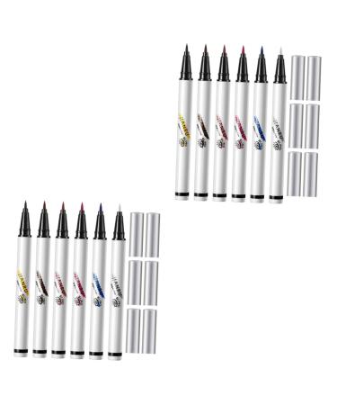 Balacoo 12 Pcs Makeup Eyeliner Pen Colored Eyeliner Eye Liner Pencils Eyeliner Stamp Set Abs Miss Matte