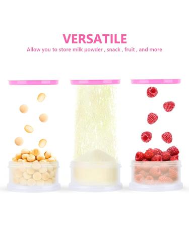 Vicloon Infant Milk Powder Dispenser - Portable 5-Layer Container for Kids - Stackable Snack Storage in Pink - Buy Online on GoSupps.com